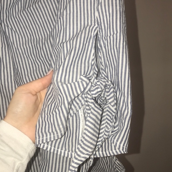 Seersucker Beachlunch Lounge Off Shoulder Top- S/M - Picture 4 of 5